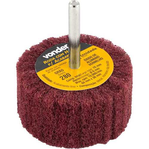 Roda de lixa 60 x 30 mm com haste gr�o 280