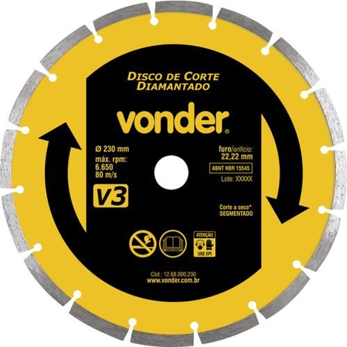 Disco diamantado segmentado 230 mm para concreto 