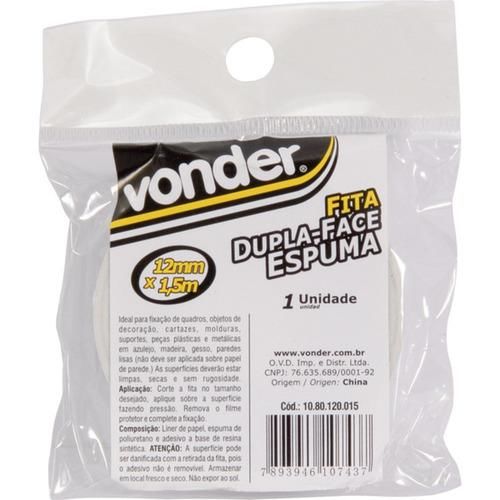 Fita dupla face espuma 12 mm x 1,5 m