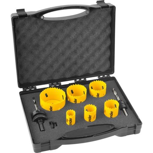 Jogo de serras copo bimetal em a�o r�pido com 9 pe�as - SCV 300