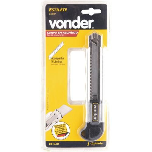 Estilete largo em alum�nio 18 mm com 5 l�minas - ES918 