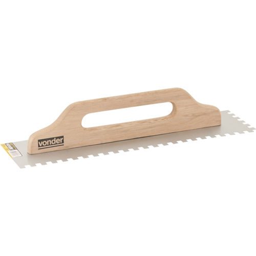 Desempenadeira de aço dentada 120 x 480 mm cabo de madeira Desempenadeira de aço dentada 120 x 480 mm cabo de madeira