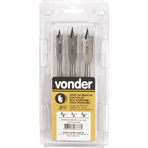 Jogo de broca chata  3/8