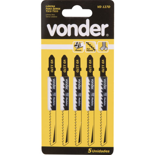 L�minas serra tico tico 100 mm 6 dentes para madeira 5 pe�as - VD 244D 