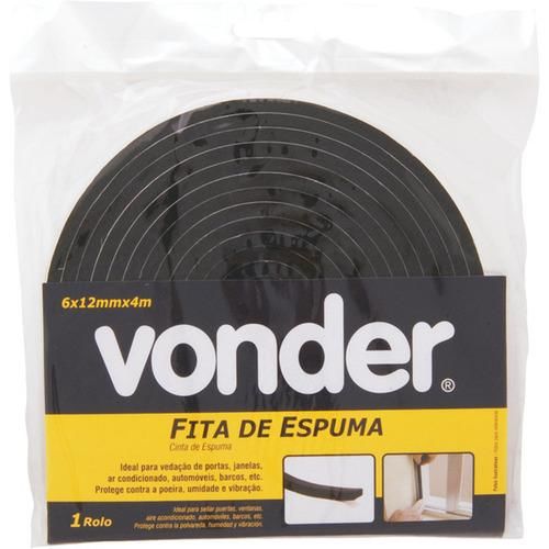 Fita de espuma adesiva 6  x 12 mm com 4 metros