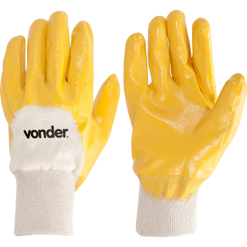 Luva de malha com borracha nitr�lica amarela tamanho 10 MNV 0002