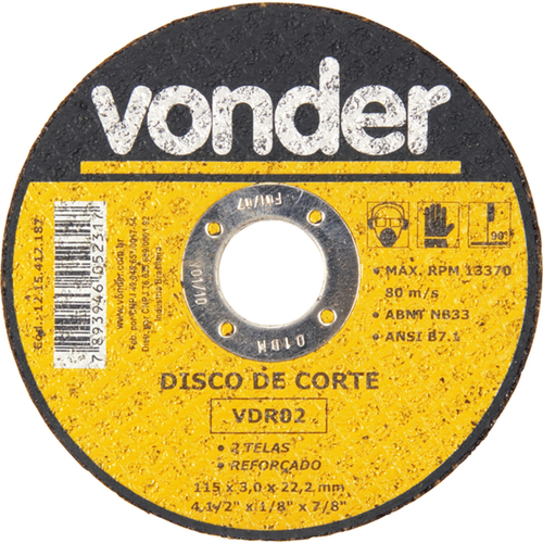 Disco de corte 115 x 3,2 x 22,23 mm - VDR02