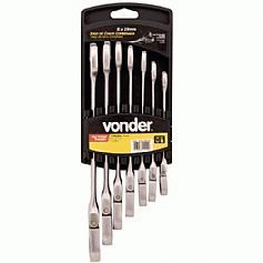 Jogo de chave combinada com catraca articulada 8 a 19 mm 7 pe�as