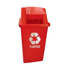 Cesto coletor de lixo 60L com tampa com adesivo - CC61VM