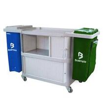 Carro funcional extra 2 bolsas azul e verde com porta
