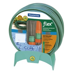 Mangueira flex�vel para jardim 20 metros com suporte e esguicho