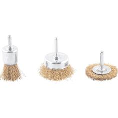 Jogo de escova de a�o carbono com 3 pe�as