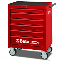 Carrinho para ferramentas com 6 gavetas vermelho - C04-BOX