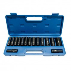 Jogo de soquete de impacto sextavado 10 � 27 mm encaixe 1/2
