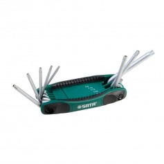 Jogo de chave hexalobular com furo guia tipo canivete T9 a T40 - ST09123SJ