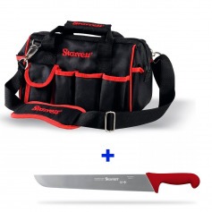 Kit Bolsa para ferramentas 18 bolsos BGS + Faca churrasco 14