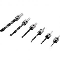 Jogo de broca 3 pontas c/ escarriador 3 a 10mm 7 pe�as