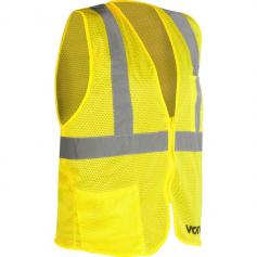 Colete refletivo tipo blus�o com bolso e ziper amarelo - CV 104  