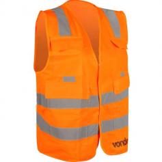 Colete refletivo tipo blus�o com bolso laranja - CV 107 