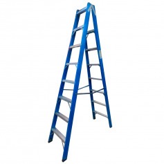 Escada de fibra de vidro 8 degraus 2,40 m modelo americano dupla - Premium