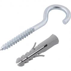 Gancho 3,3 x 60 mm com bucha de nylon 6 mm G-6 c/ 6 pe�as