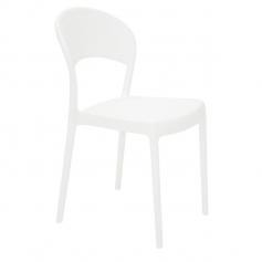 Cadeira pl�stica com encosto fechado branca - Sissi 
