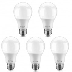 Kit 5 L�mpadas led bulbo 12W 1050 l�mens branca fria - A60