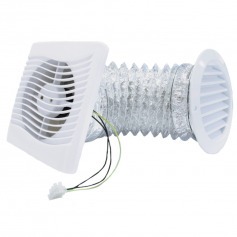Exaustor para banheiro di�metro de 150 mm com grade e duto - KIT ITC 150