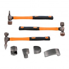 Jogo de martelo e tasso em a�o 7 pe�as com maleta - 5623