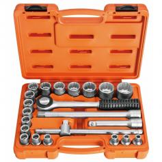 Jogo de soquetes estriados 8 a 32 mm encaixe 1/2