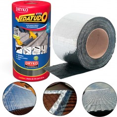 Fita manta asf�ltica auto adesiva aluminizada multiuso 30 cm x 10 m - Vedatudo