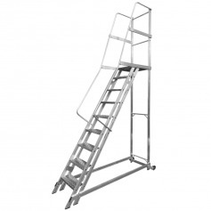 Escada plataforma de alum�nio 2.25 m c/ 8 degraus + patamar