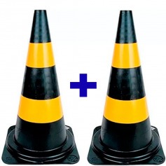 Kit 2 Cones para sinaliza��o 75 cm 2 faixas - RM-44