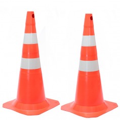 Kit 2 Cones para sinaliza��o 75 cm com 2 faixas - RM-41