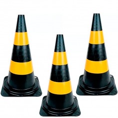 Kit 3 Cones para sinaliza��o 75 cm 2 faixas - RM-44