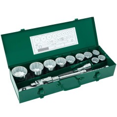 Jogo de soquete estriado 30 a 60 mm encaixe 3/4