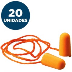 Kit com 20 unidades protetores auditivos de espuma - 1110