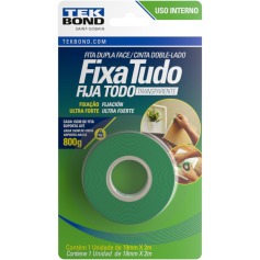 Fita dupla face acr�lica 19 mm x 2 m uso interno - Fixa Tudo