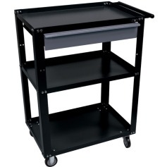 Carrinho para ferramentas aberto com 3 prateleiras e 1 gaveta - Dark