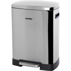 Lixeira inox retangular 50L com pedal Lixeira inox retangular 50L com pedal