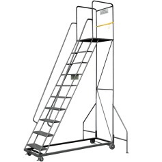 Escada plataforma de ferro 3,0 m 9 degraus + patamar - 58-C