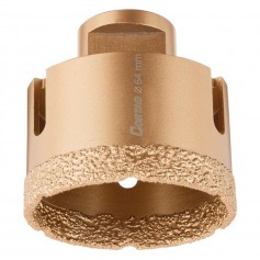 Serra copo diamantada 64 mm para esmerilhadeira rosca M14 Serra copo diamantada 64 mm para esmerilhadeira rosca M14