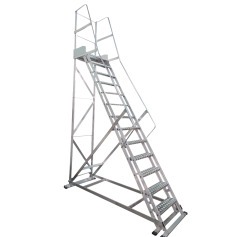 Escada plataforma de alum�nio 3.25 m c/ 12 degraus + patamar 