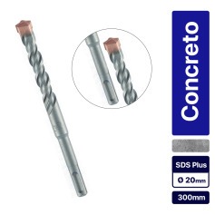 Broca de wídea para concreto 20 x 300 mm SDS Plus - 7091455 Broca de wídea para concreto 20 x 300 mm SDS Plus - 7091455