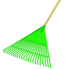 Vassoura tipo ancinho em pl�stico com cabo - FJ-1011