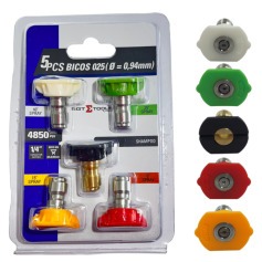 Jogo de bicos para lavadora de alta press�o 5 pe�as