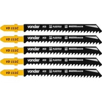 L�mina serra tico tico 100 mm 8 dentes para madeira  5 pe�as - VD 111C 
