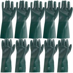 Kit 5 pares de luva de pvc �spera com forro 36 cm - PAV 0026