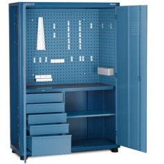 Arm�rio para ferramentas com 1 prateleira 5 gavetas e porta em a�o - AM-1004