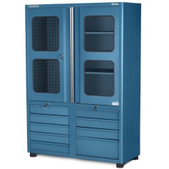 Arm�rio para ferramentas com 3 prateleiras 9 gavetas e portas de vidro - AM-1023